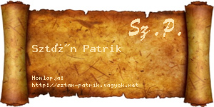 Sztán Patrik névjegykártya