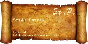Sztán Patrik névjegykártya