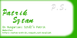 patrik sztan business card